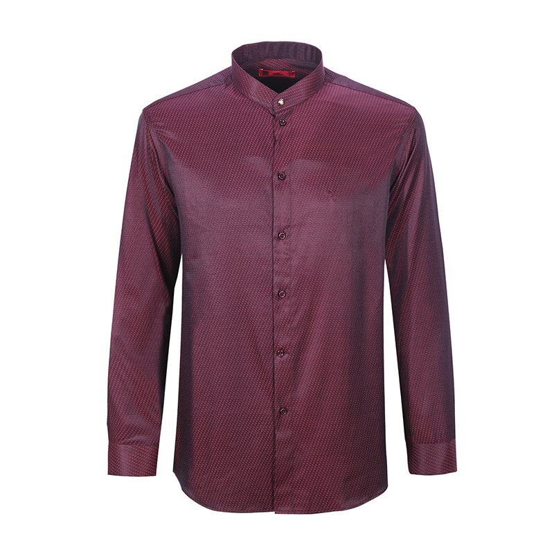 柒牌seven男装长袖衬衫男士秋冬新款中华立领正统长袖衬衣