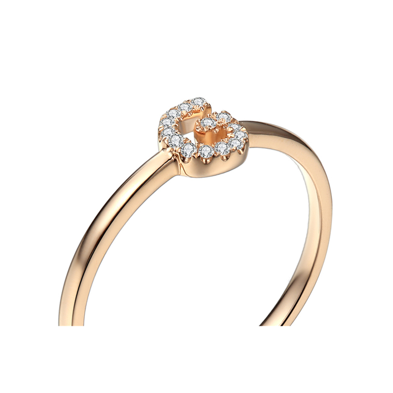 leysen1855莱绅通灵珠宝钻戒钻石戒指时尚单戒字母g女戒18k玫瑰金钻石