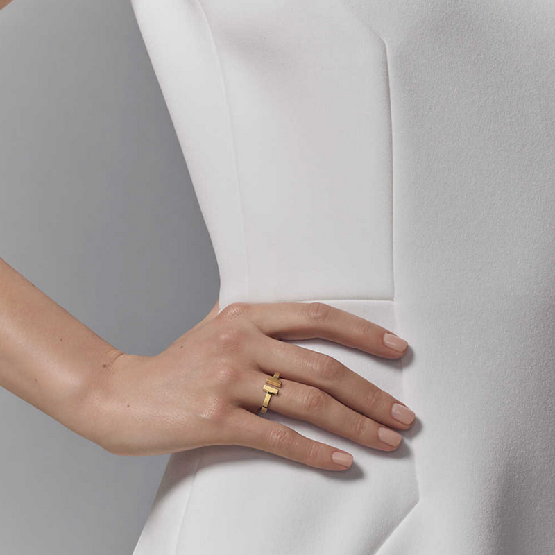 蒂芙尼tiffanycot系列18k金时尚方形戒指33279507