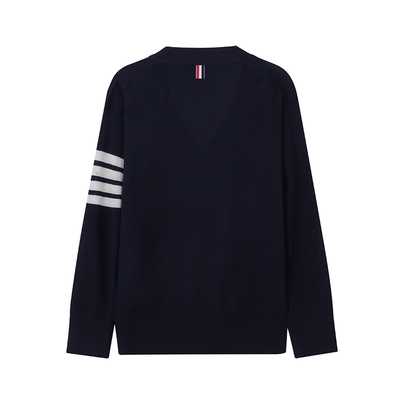 汤姆·布朗 THOM BROWNE 男士羊毛V领针织衫羊毛衫开衫MKC002A Y1014