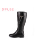 D：Fuse/迪芙斯冬季新款牛皮流苏金属低跟长靴女鞋DF54116036_vYq07