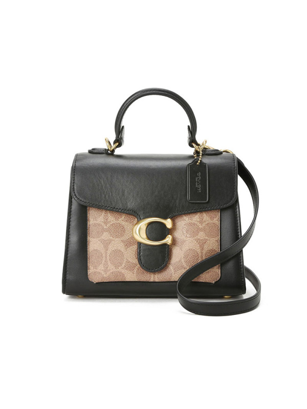 COACH 蔻驰 TABBY通勤手拎包 单肩包 斜挎包 老花拼皮金扣870