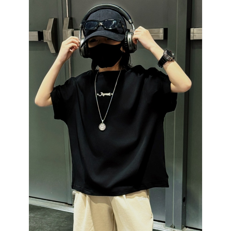 儿童装夏装男童短袖T恤洋气2025新款半袖上衣大童夏季薄款衣服潮T