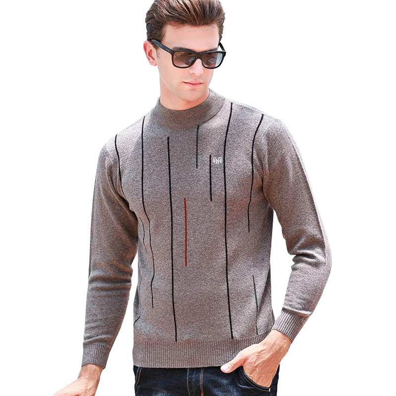 恒源祥100纯羊毛衫秋冬款中年男士套头毛衣休闲打底针织衫