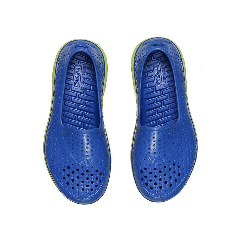 skechers斯凯奇男童休闲鞋套脚透气疏水凉鞋92165L 92165L/BLLM蓝色+柠檬色