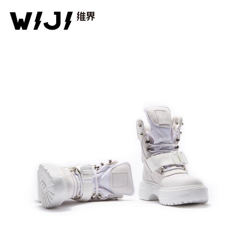 WIJI2019春季新款时装靴休闲时尚潮流女靴青春个性欧美气质女鞋女图片