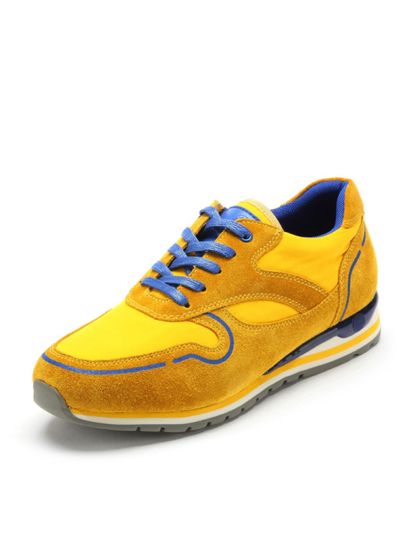 星期六(ST&SAT)男鞋牛皮革织物拼接交叉系带圆头平底时尚休闲鞋SS51129106