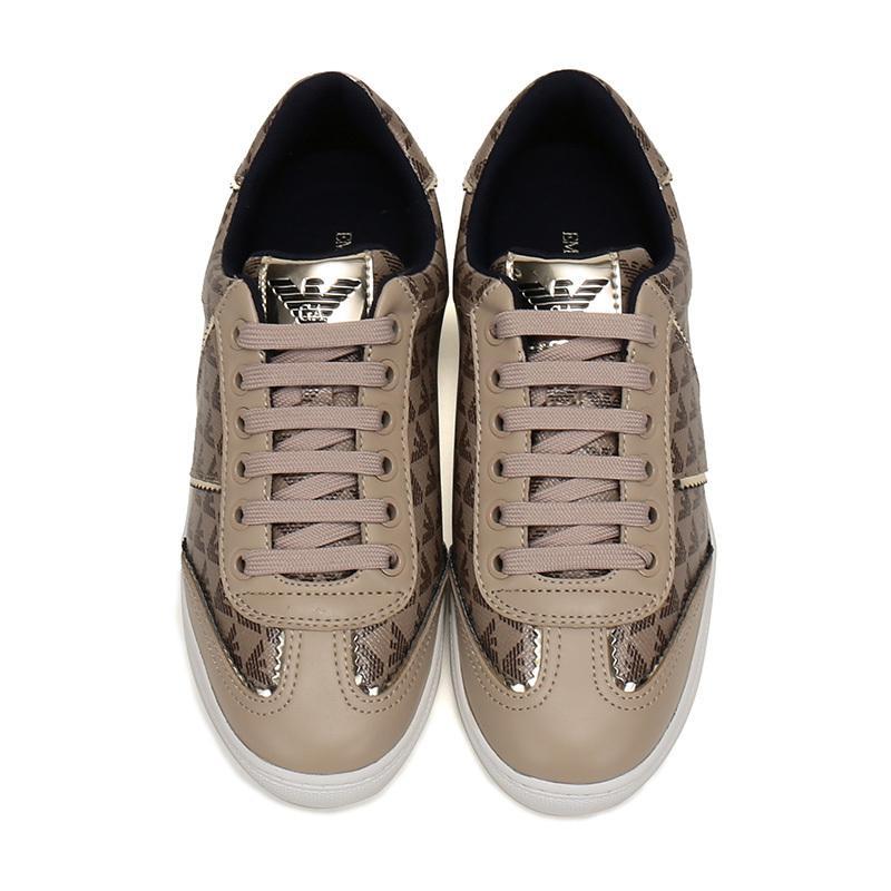 emporioarmani阿玛尼女士聚酯纤维聚氨酯合成革系带板鞋运动鞋x3x083x