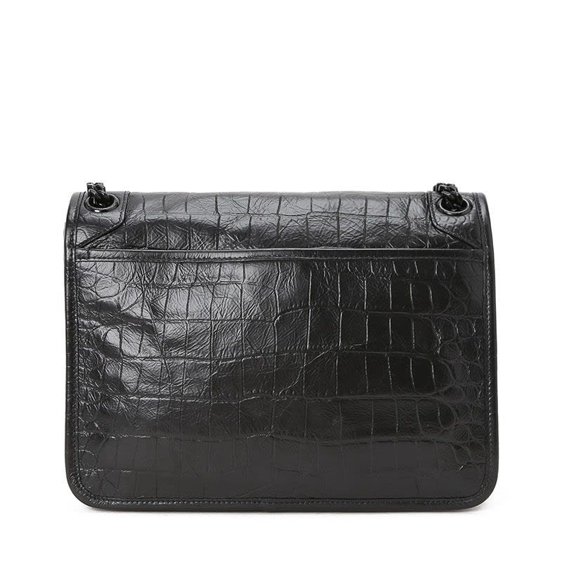 圣罗兰YSL NIKI 中号 鳄鱼压纹 女士单肩斜挎包 黑链 633150图片