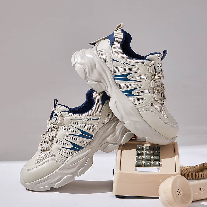 2023秋季厚底真皮老爹鞋女轻便百搭街拍运动鞋ins潮休闲女鞋