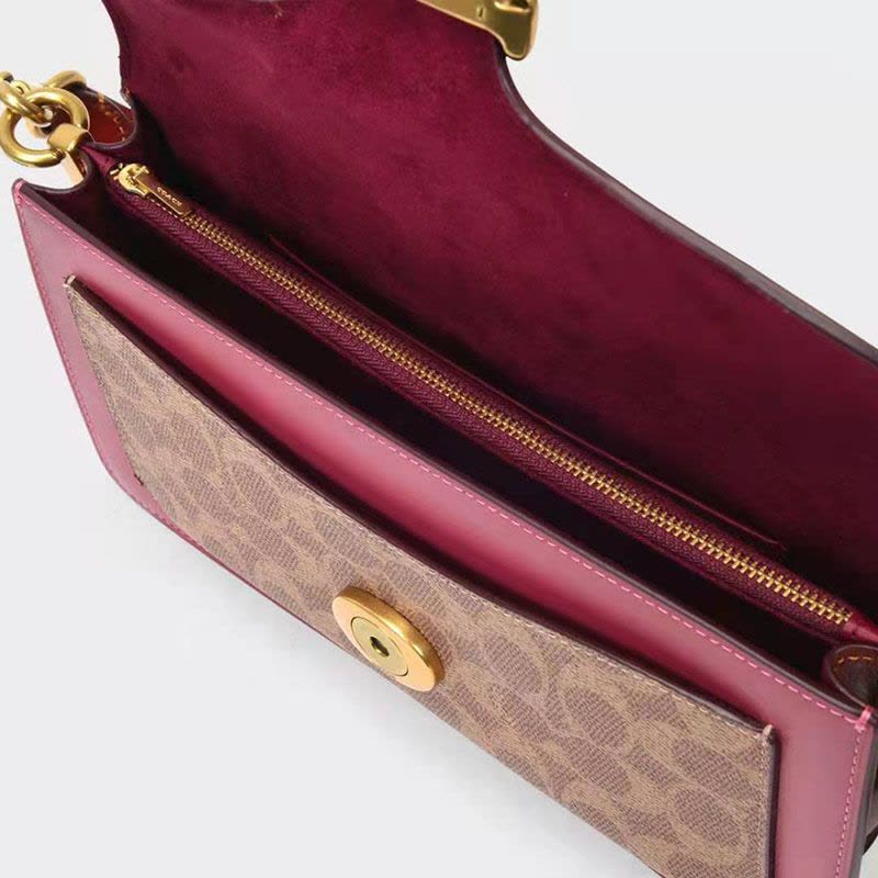 COACH TABBY 通勤肩背包 C扣 织物拼皮 91215图片