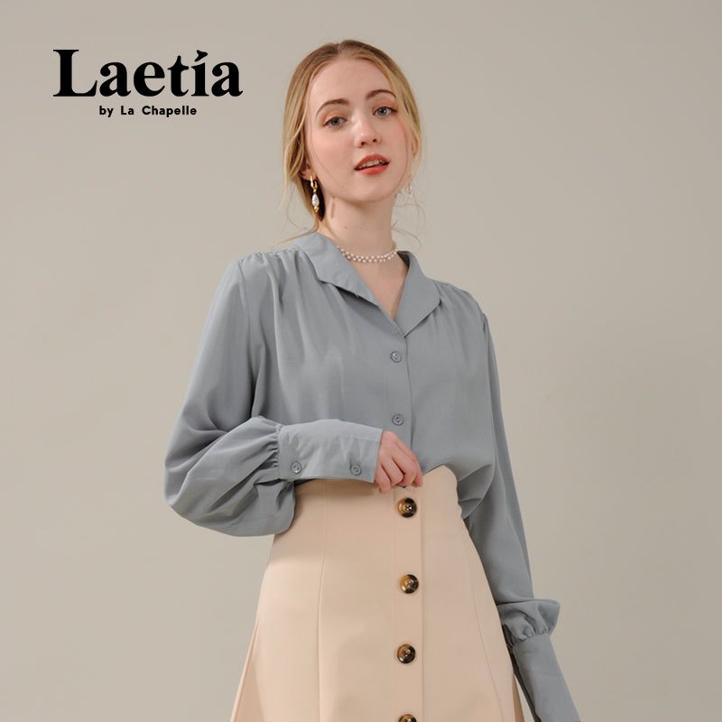 拉夏贝尔Laetia 2021早春新款chic通勤百搭简约柔软舒适衬衫纯色