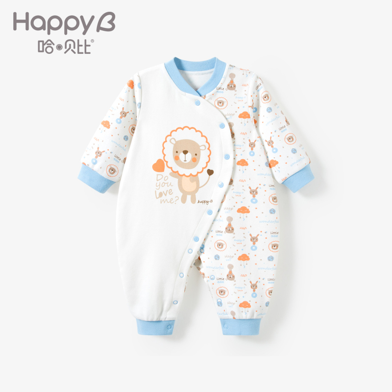 哈贝比（happyB）婴儿衣服长袖婴儿连体衣纯棉春秋婴儿秋装哈衣男女宝宝爬服