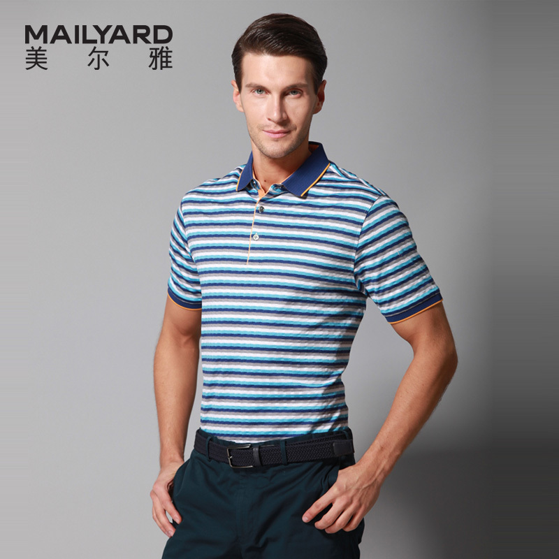 美尔雅(MAILYARD)短袖T恤男 桑蚕丝棉商务休闲男士T恤 男式短袖polo衫 243