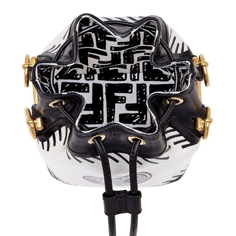 预订 FENDI芬迪 MON TRESOR水桶包迷你 加州天空LOGO 织物8BS010金扣图片