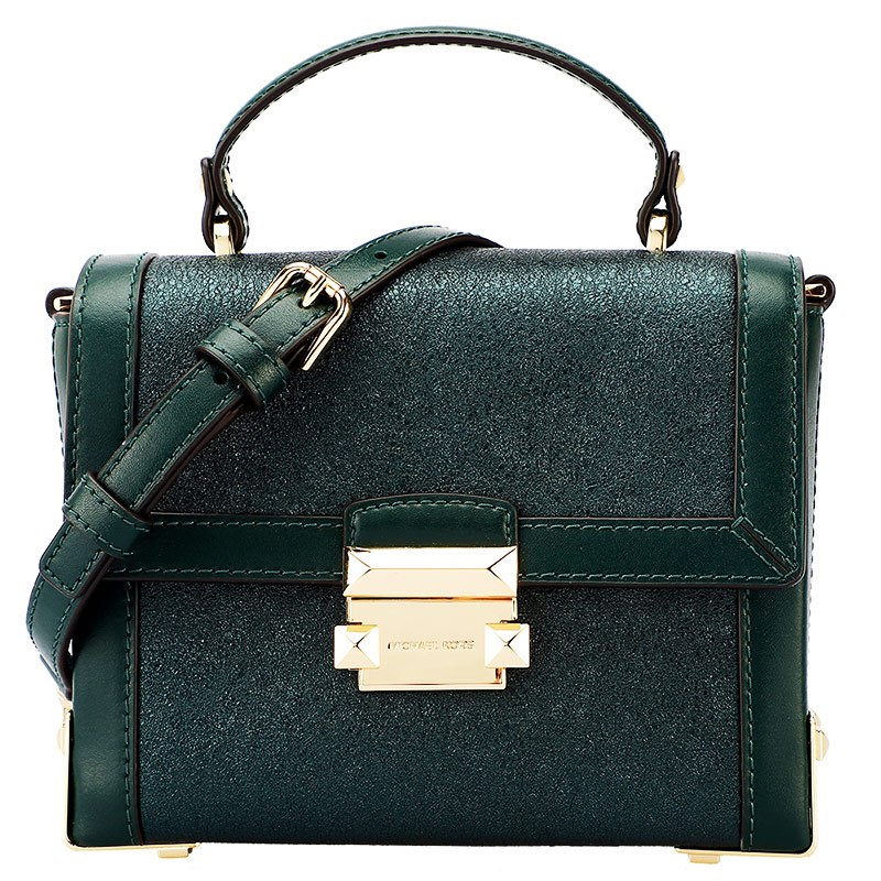 michaelkors迈克科尔斯mk女包jayne系列绿色皮质女士手提单肩斜挎包女
