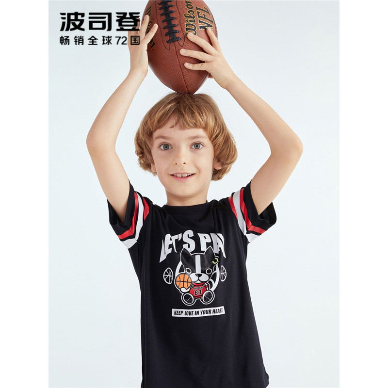 波司登童装套装2018夏季儿童运动短袖T恤短裤套装C823CD1106