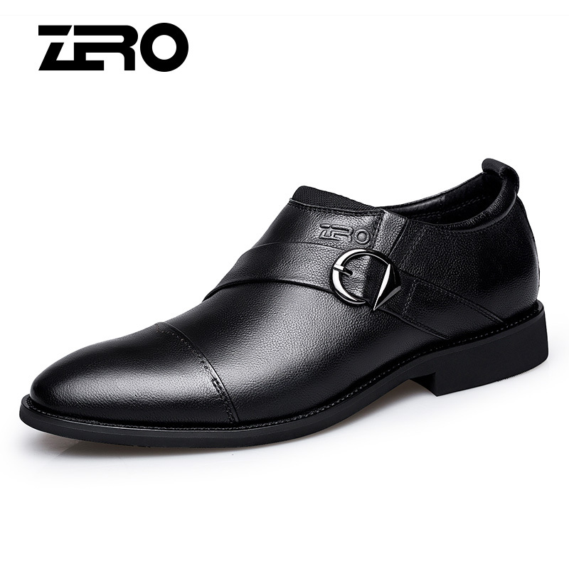 Zero零度男鞋秋冬新款英伦休闲鞋男士商务正装皮鞋套脚鞋子德比鞋