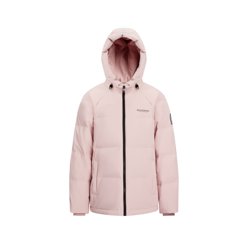 波司登女士短款羽绒服宽松H型纯色简约休闲百搭抽绳