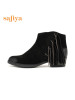 Safiya/索菲娅新款复古流苏尖头粗跟短靴女靴子SF64115048