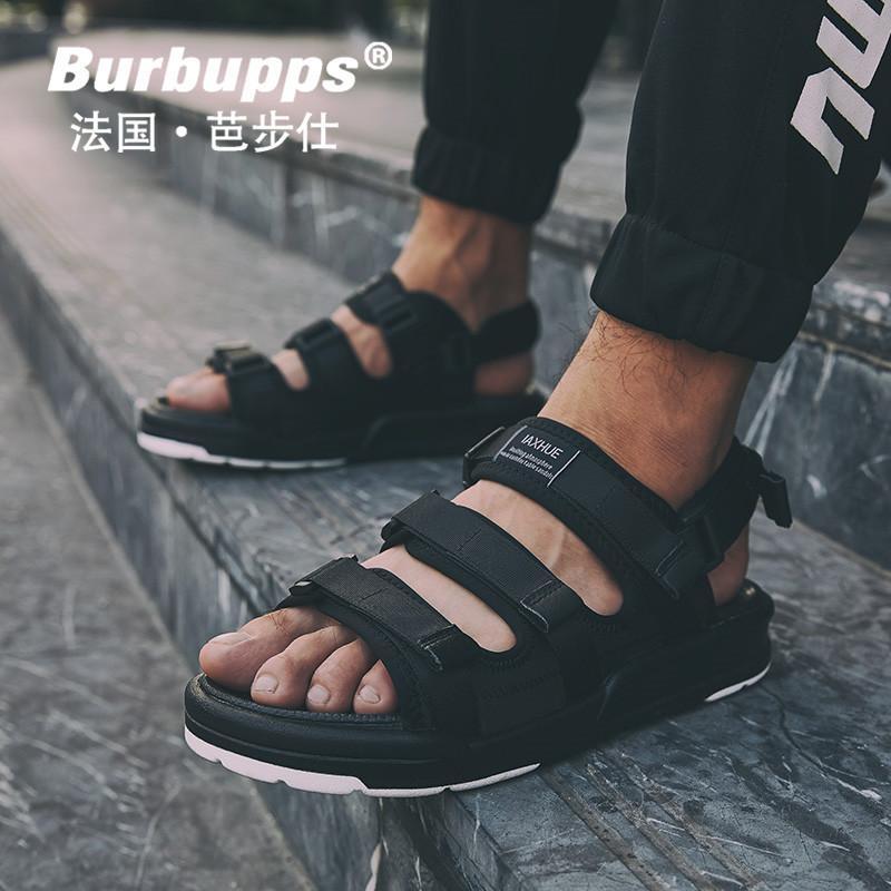 法国芭步仕(Burbupps)2019春尚新男士凉鞋男新款软底防滑运动韩版厚底拖鞋男夏时尚外穿青春潮流