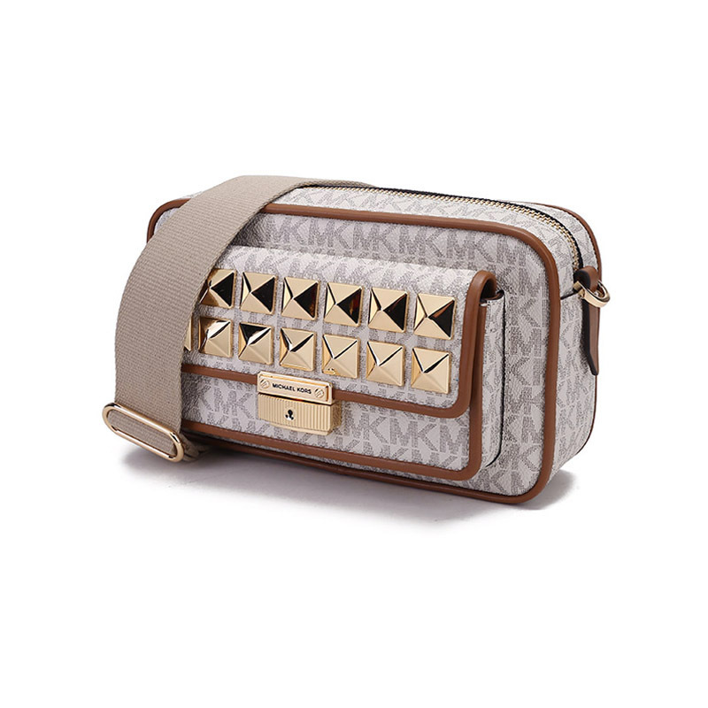 迈克·科尔斯 MICHAEL KORS MK女包 BRADSHAW人造革铆钉装饰单肩斜挎包相机包32H1G2BC2V