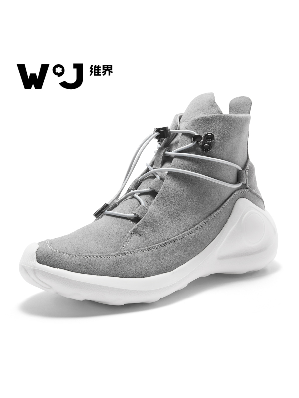 维界高帮鞋韩版男士马丁靴男个性潮鞋子休闲男鞋板鞋夏季靴子真皮