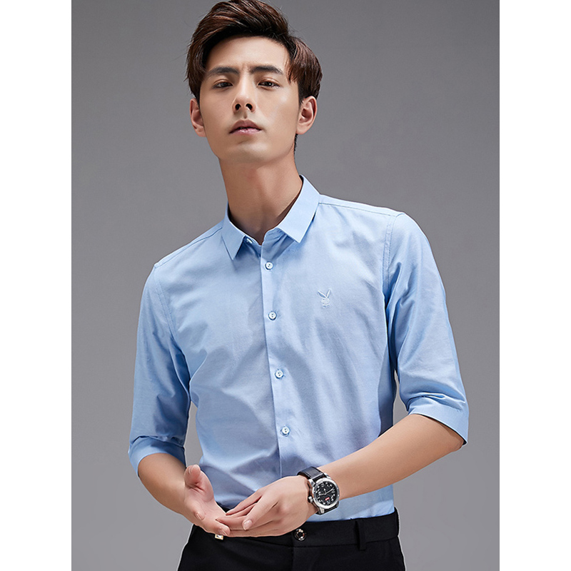 花花公子(PLAYBOY ICON) 男士秋季商务休闲衬衫长袖衬衣时尚修身 2905
