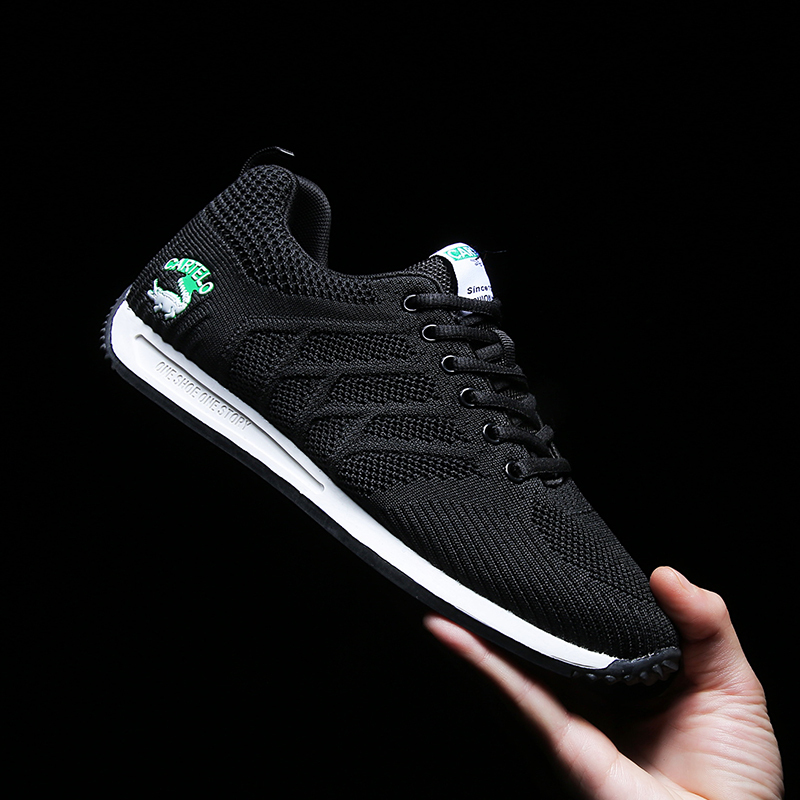 卡帝乐鳄鱼2018夏季飞织网布休闲鞋百搭旅游鞋轻便跑步鞋透气运动鞋网