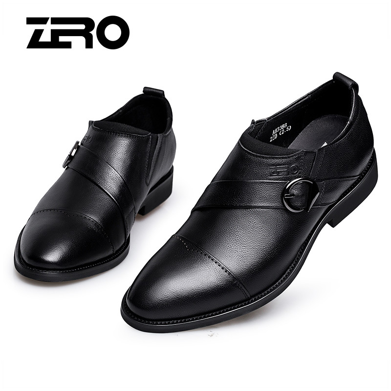 Zero零度男鞋秋冬新款英伦休闲鞋男士商务正装皮鞋套脚鞋子德比鞋