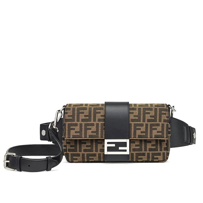 预售 芬迪FENDI BAGUETTE 法棍包大号 FF标识老花款 女士斜挎包7VA472银扣图片
