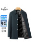 中老年男士商务翻领中长轻羽绒服秋冬简约休闲羽绒男外套