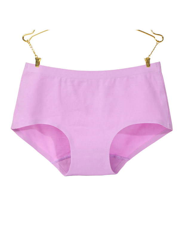 初愫4条装亲肤棉质无痕一片式中腰女士三角内裤精美袋装