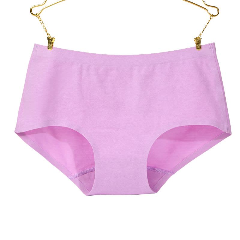 初愫4条装亲肤棉质无痕一片式中腰女士三角内裤精美袋装图片