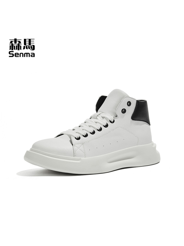 森马(senma)男士商务鞋118119640 森马高帮小白鞋男厚底男鞋潮鞋韩版