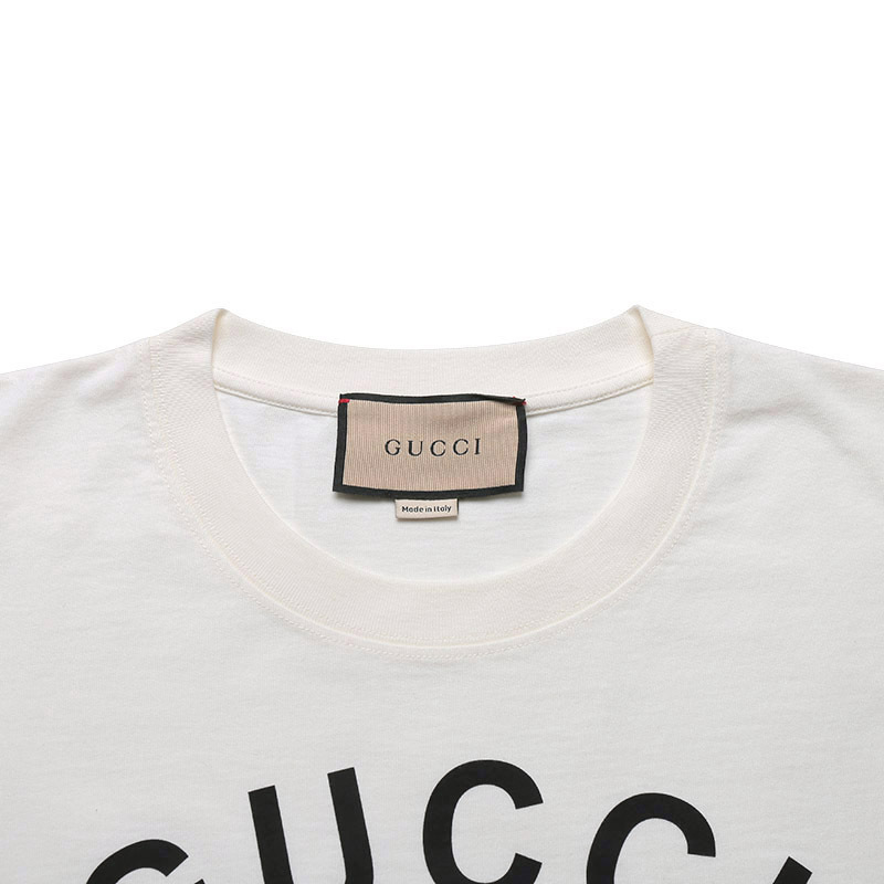 GUCCI 古驰 男士棉质Gucci Firenze 1921超大造型圆领短袖T恤616036 XJD7T