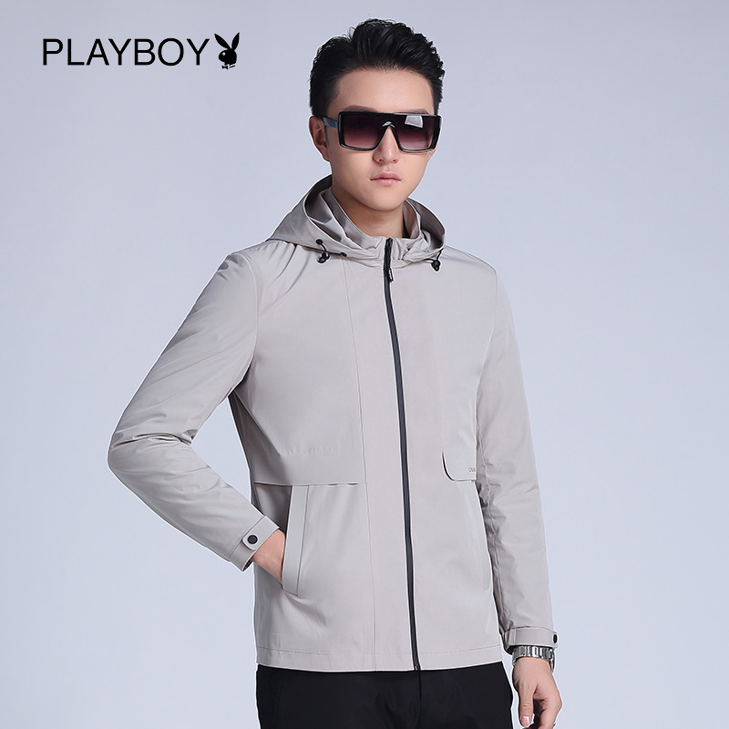 花花公子(PLAYBOY ICON)男士春秋夹克衫外套