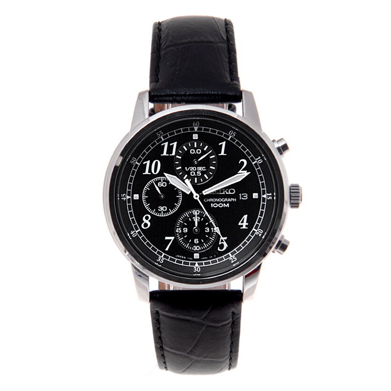 精工（SEIKO）日韩品牌 石英表 男 夜光防水复古优雅大气石英皮革男士手表 SNDC33J1