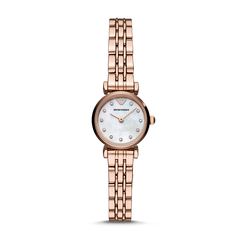 阿玛尼(EMPORIO ARMANI)新款满天星手表女 时尚小表盘玫瑰金手表女