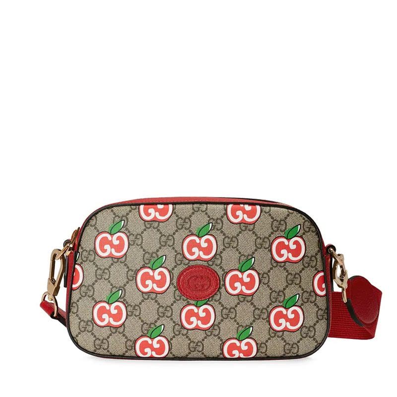 预订 20春夏款 GUCCI 限定款 双G苹果图案 单肩斜挎包 574886 24*14*7CM图片