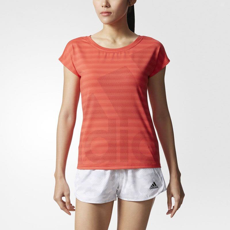 Adidas阿迪达斯女装夏季运动服休闲透气户外短袖T恤CF3658图片