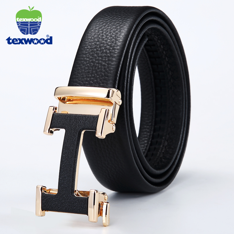 texwood萍果牌 皮带男自动扣真皮裤腰带男士商务牛皮裤带休闲百搭男式软皮腰带礼盒装