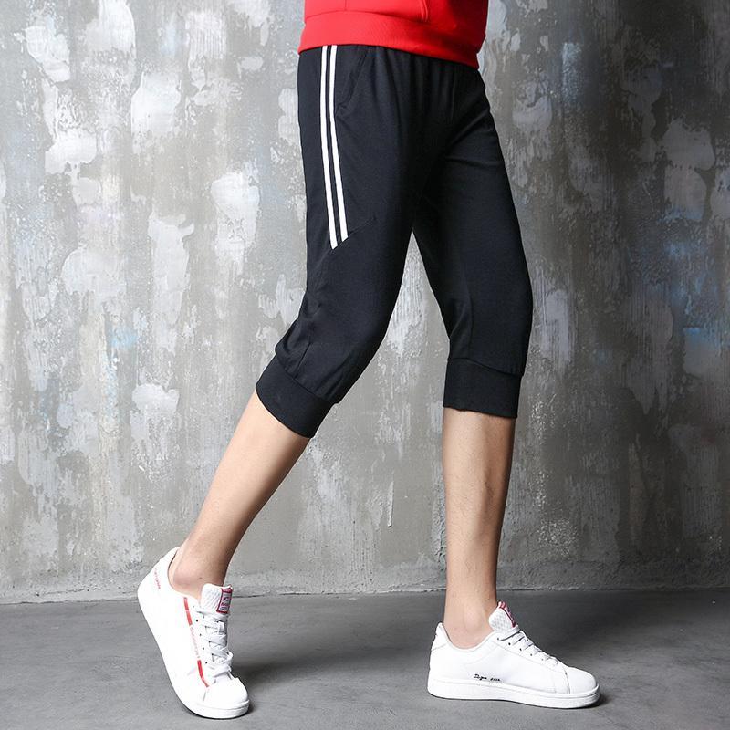 赛琪七分运动裤男跑步针织短裤休闲裤收口透气七分男裤子田径健身