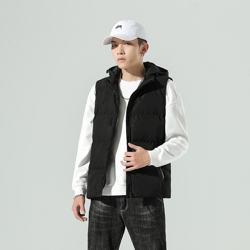 马甲男秋冬季韩版潮流立领羽绒棉服修身加厚坎肩背心保暖马夹外套