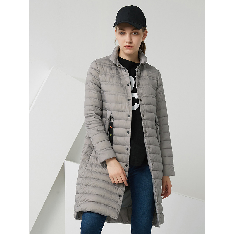 波司登春秋季百搭女装外套显瘦女中长款连帽羽绒服潮