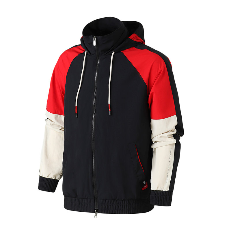 NIKE男装夹克新款时尚撞色拼接连帽防风篮球休闲运动服AJ3458