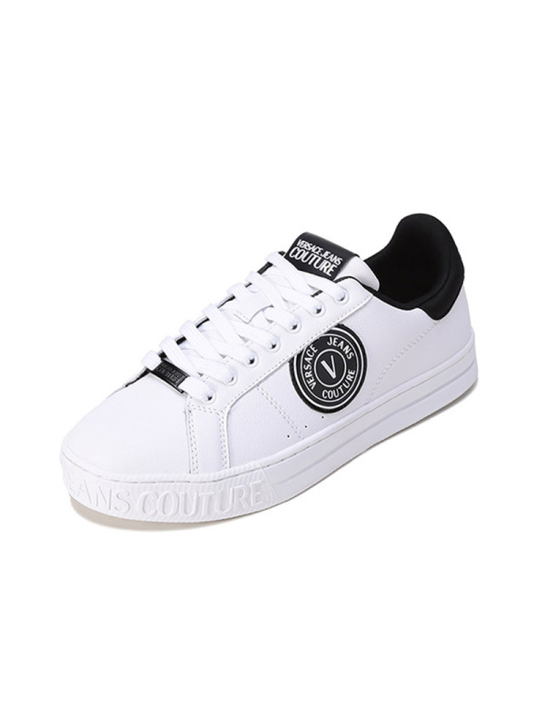 范思哲 VERSACE JEANS COUTURE 男士系带休闲运动鞋板鞋小白鞋72YA3SK1 ZP101