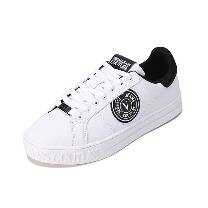范思哲 VERSACE JEANS COUTURE 男士系带休闲运动鞋板鞋小白鞋72YA3SK1 ZP101图片