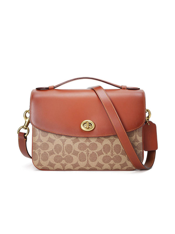 20春夏新款 预订 COACH CASSIE 女士斜挎单肩包68349涂层帆布/牛皮革 24x17x8CM