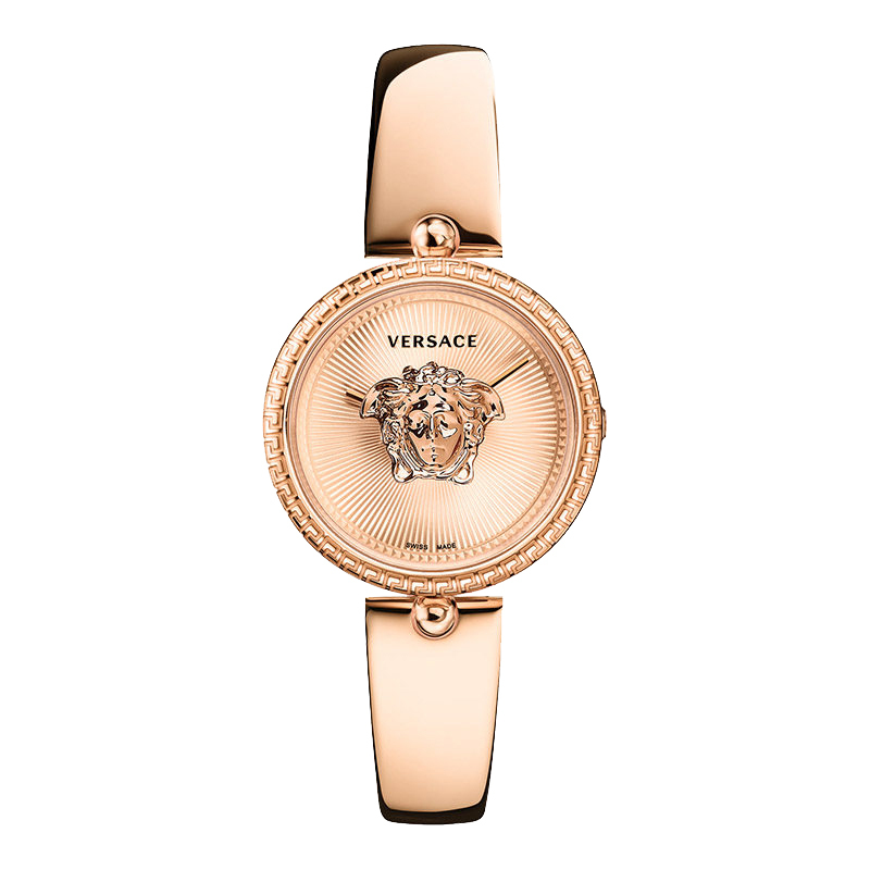 versace/范思哲美杜莎香槟色精钢表链个性气质石英女士手表vecq00718